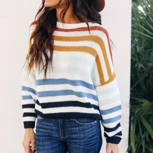 Ee:some Stripped Light Sweater sz M